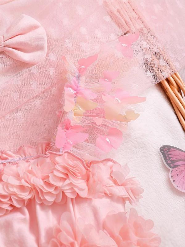 Ju Ju Jam Baby Girls Butterfly Frill Romper Dress – Cute pink romper dress with frilly butterfly sleeves, designed for newborn and toddler girls, soft and comfortable for all-day wear.