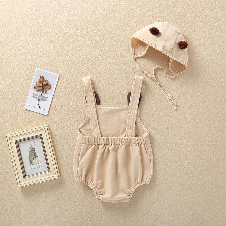 Sleeveless Teddy Bear Baby Boys Girls Romper with Hat