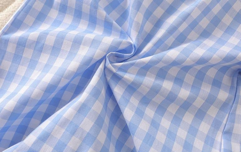 Trendy baby boy romper outfit – tie and checks design by Ju Ju Jam