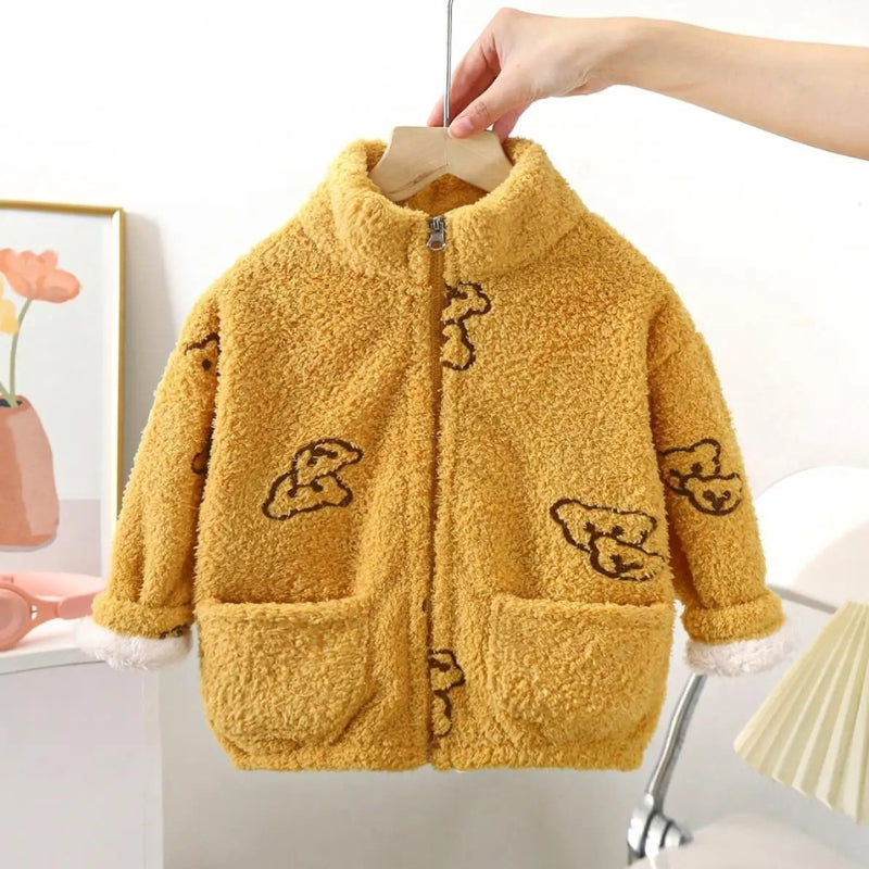 Ju Ju Jamβs Snug Bear Fleece Jacket for boys and girls β a charming and practical jacket for chilly days.
