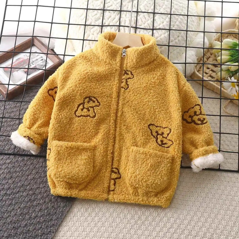 Snug Bear Girls and Boys Fleece Jacket from Ju Ju Jam β the ultimate cozy jacket for warmth and cuteness combined.