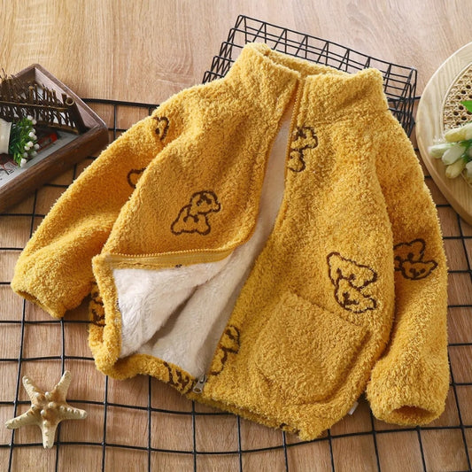 Snug Bear Girls and Boys Fleece Jacket by Ju Ju Jam β cozy, soft, and perfect for keeping kids warm in style.