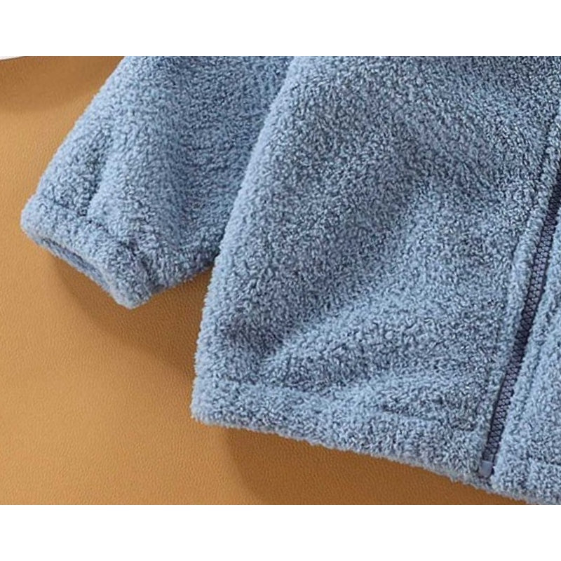 Blue Champ Kids Fleece Jacket from Ju Ju Jam β trendy outerwear for girls and boys, designed for comfort and warmth.