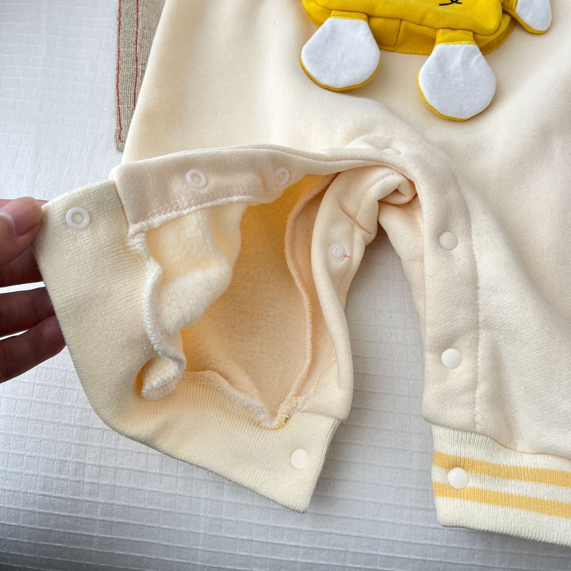 Yellow Cartoon Cozy Romper in Soft Fabric - Ju Ju Jam