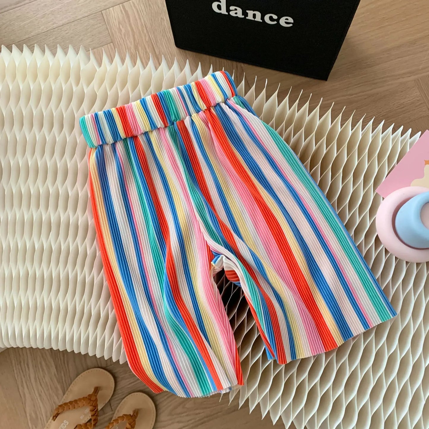 Baby girl wearing Ju Ju Jam’s Be Kind Rainbow Vibrant Set – bright and happy look