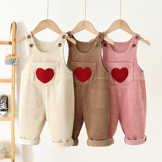 Ju Ju Jam Corduroy Love Embroidered Jumpsuit - Front View