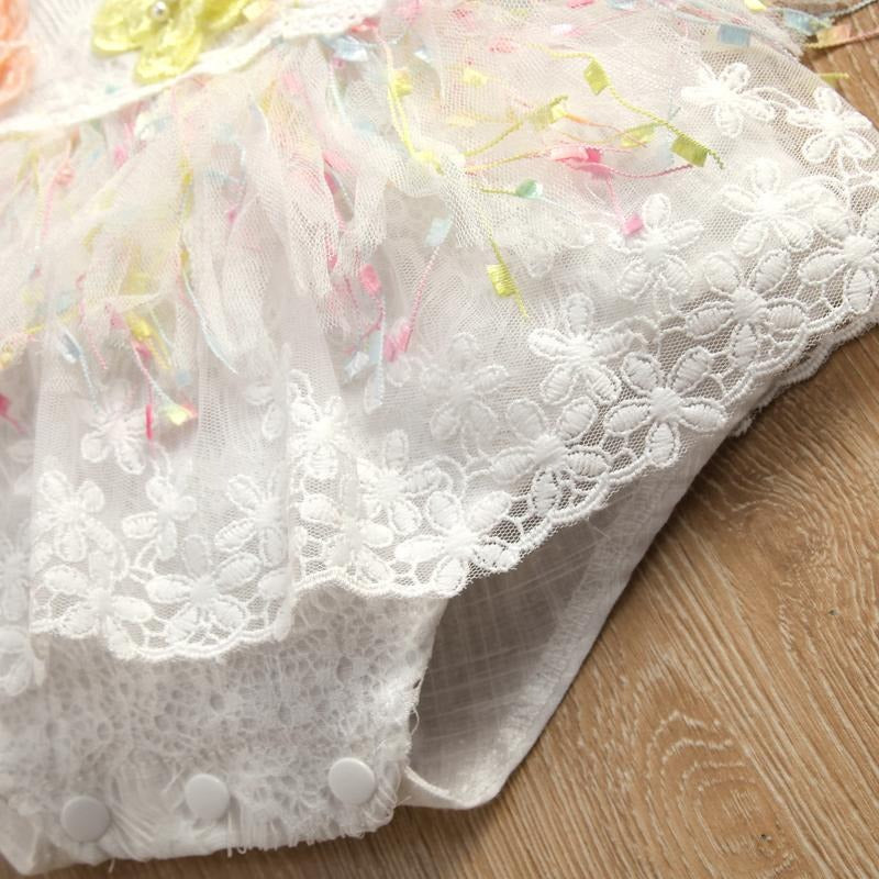 Soft romper dress for baby girls with butterfly tassel accents – Ju Ju Jam