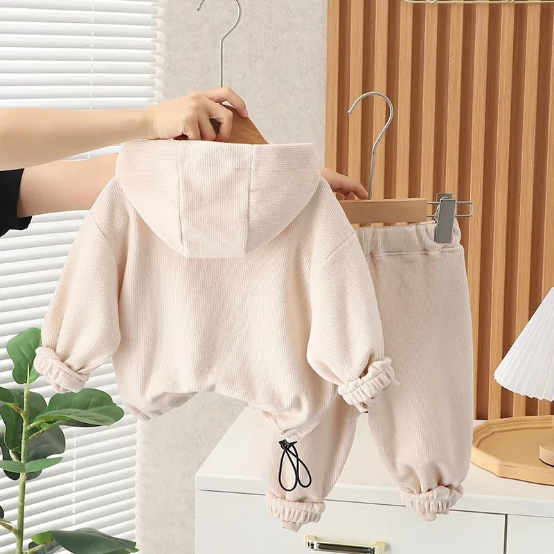 Ju Ju Jam baby boys sweatsuit with hood in beige