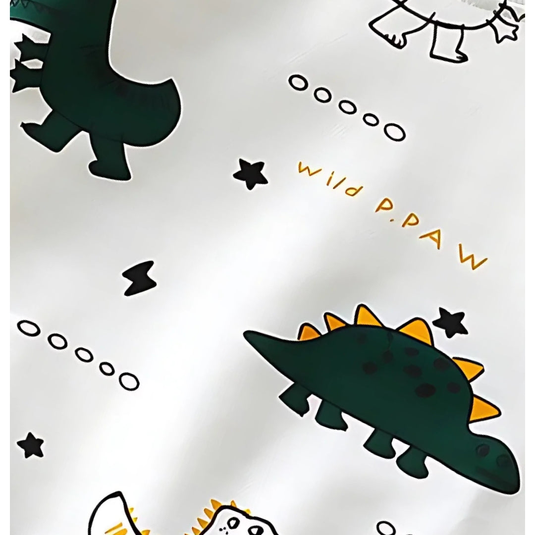 Fun Little Jurassic Joy boys' and girls' T-shirt with a colorful dinosaur illustration - Ju Ju Jam