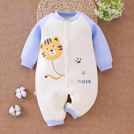 Playful Tiger Baby Boys and Girls Romper by Ju Ju Jam β cute and comfy romper featuring a fun tiger design.