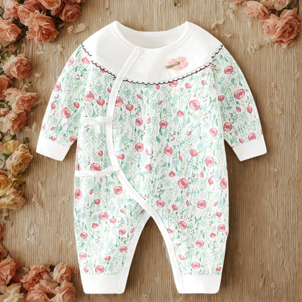 Ju Ju Jam Aisha baby girl romper β charming floral design perfect for summer and everyday wear.
