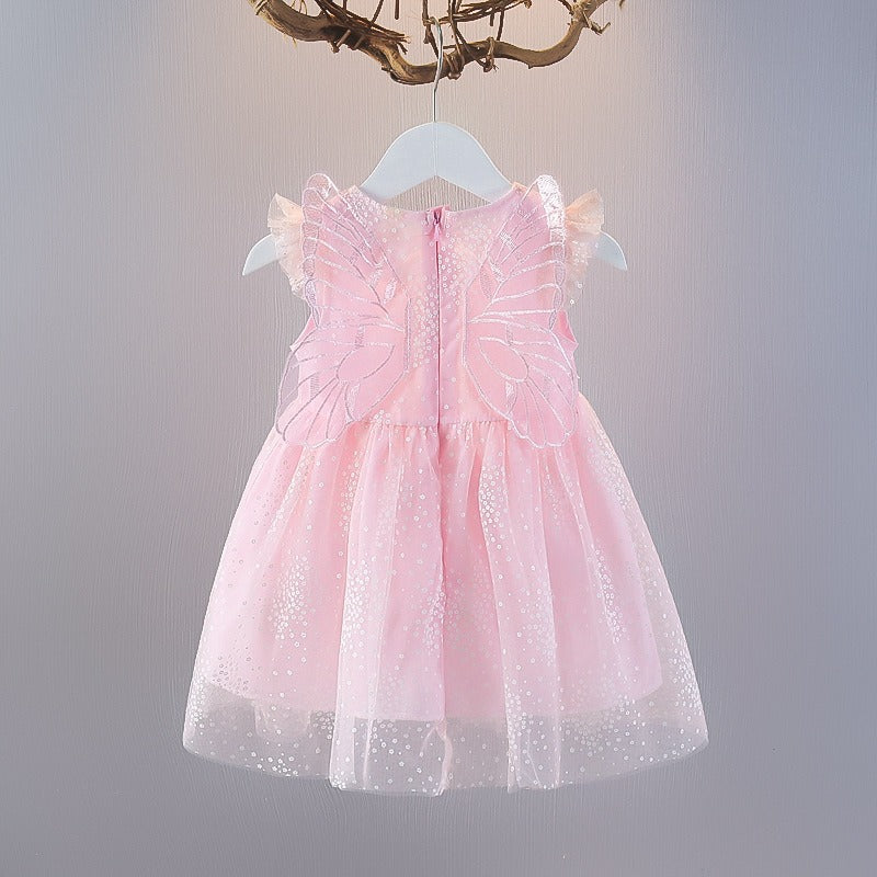 Baby girl wearing Angel Wings Lovely Dress by Ju Ju Jam