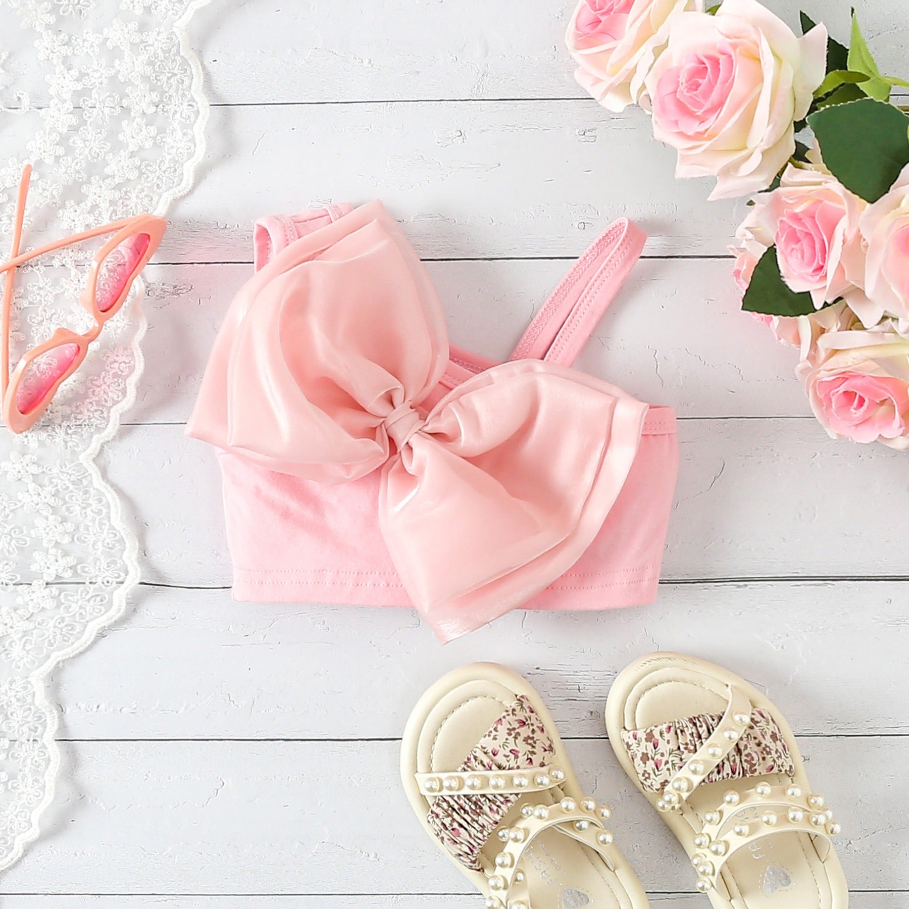 Ju Ju Jam Ava Girls Two Piece Set β cute outfit with soft bow accents, perfect for toddlers and little girls.