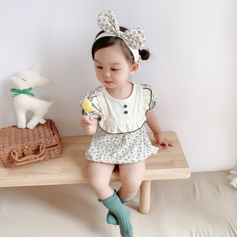 Ju Ju Jam comfy baby girl romper outfit with hairband – ideal for playtime or outings