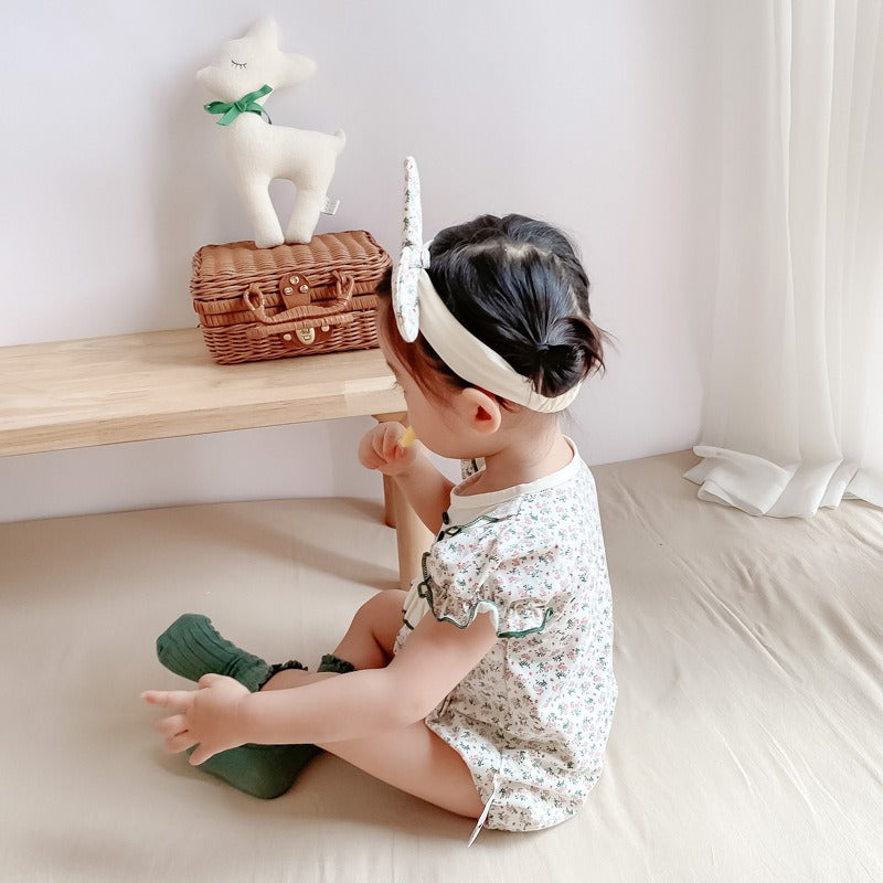 Baby girl soft cotton romper with matching accessory – everyday comfy wear from Ju Ju Jam