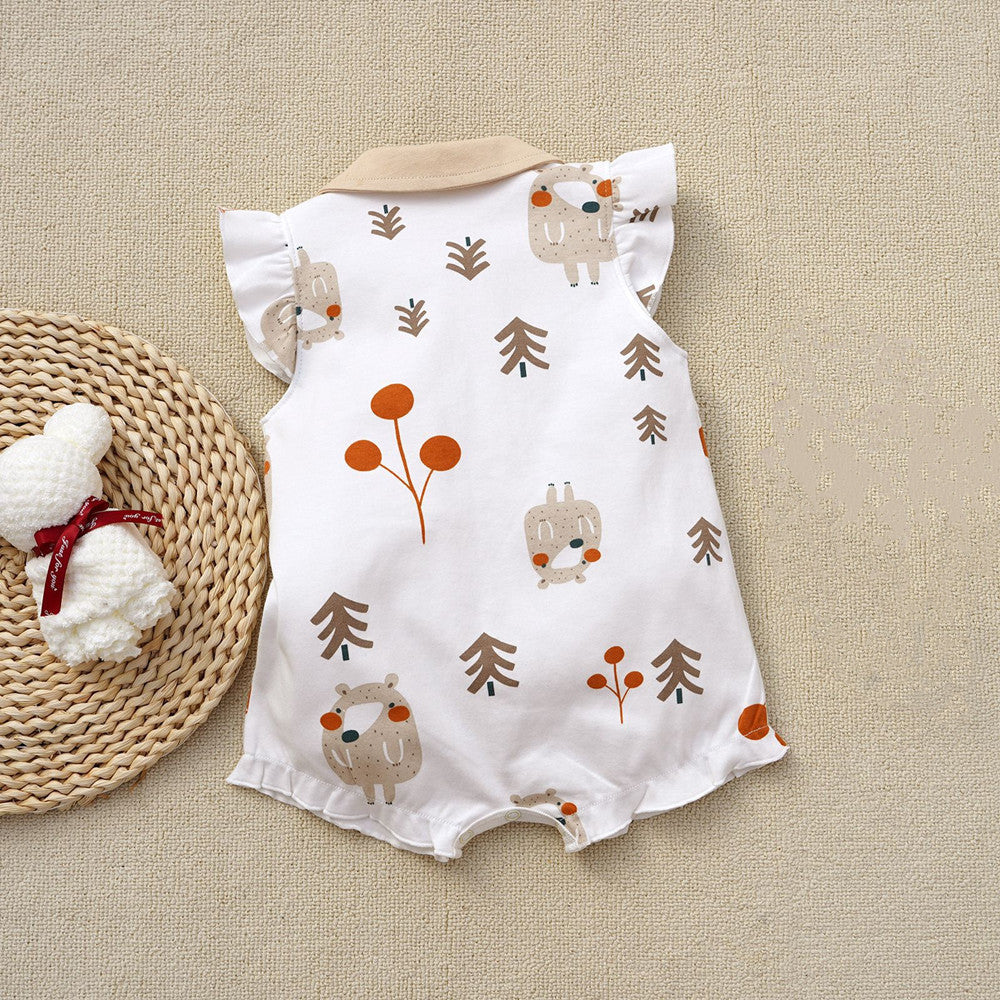 Ju Ju Jam baby girl romper with bear charm detail β collared design for a sweet and stylish look.