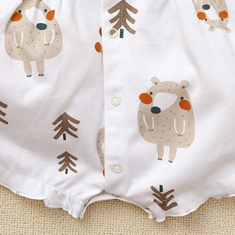Ju Ju Jam Bear Charm romper β baby girls outfit featuring cute bear motif and crisp collar.