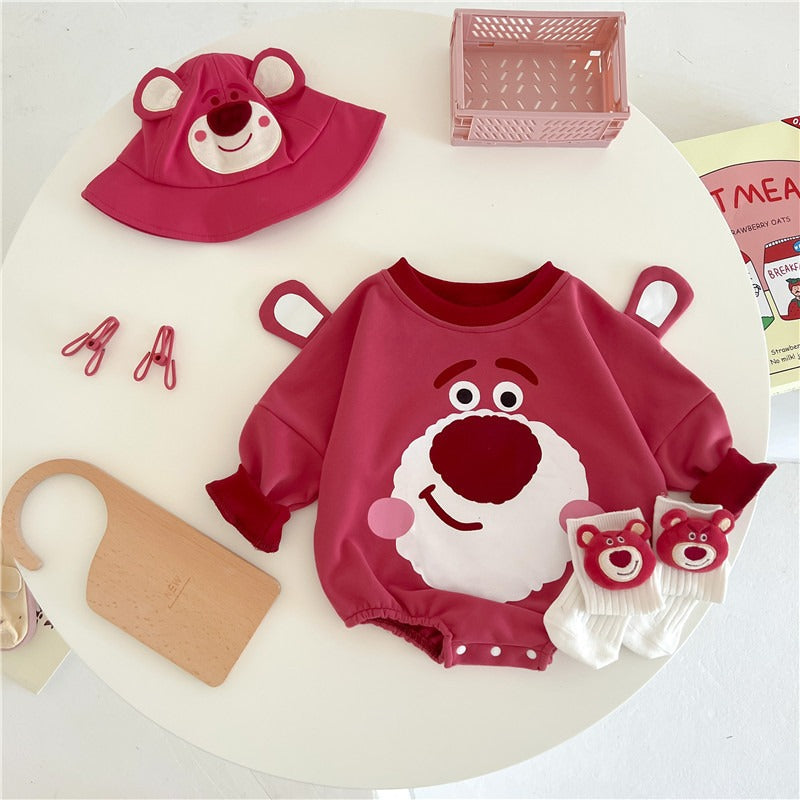 Bearberry themed baby romper set with hat and socks for boys and girls β Ju Ju Jam