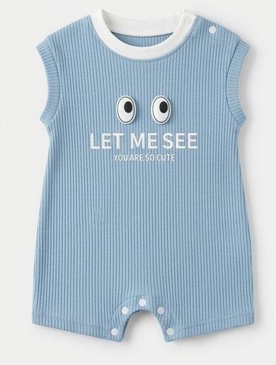 Blue Lavish Eye Baby Boy Romper