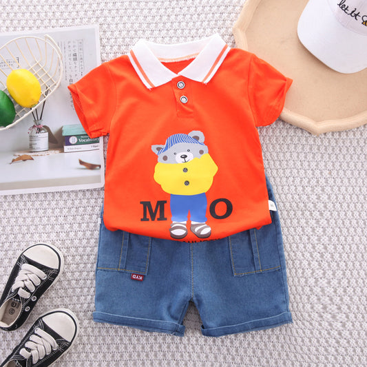 Bright boys collared T-shirt and bottom set β Ju Ju Jam baby fashion