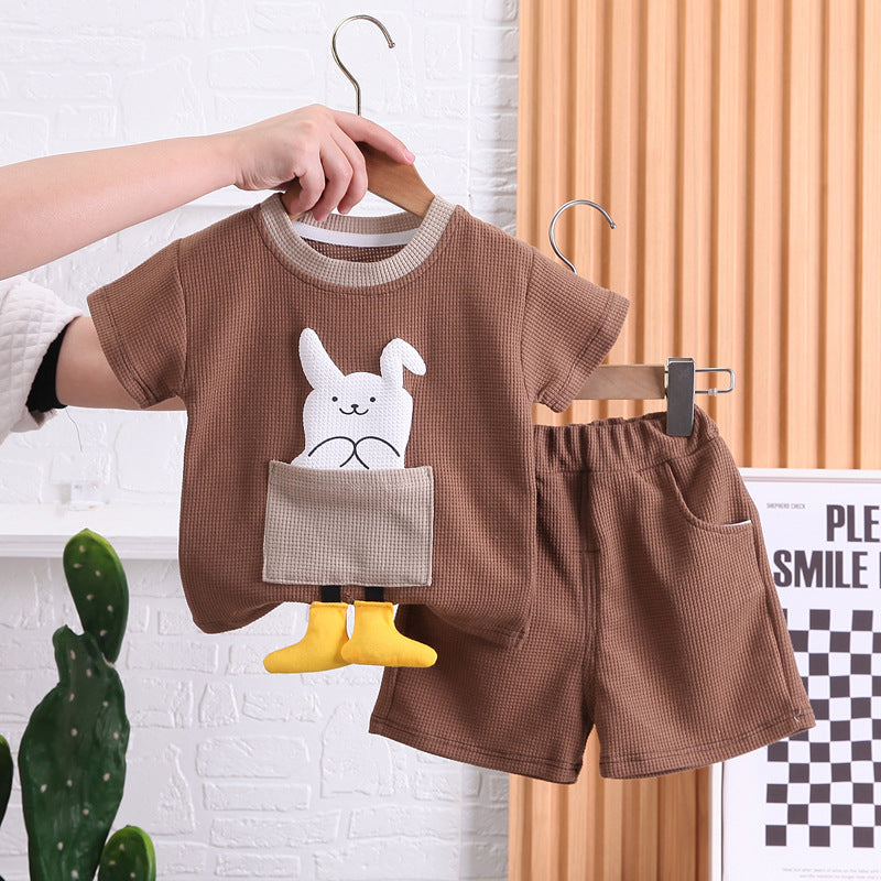 Bunny 3D Legs Boys T-shirt and Shorts Set by Ju Ju Jam