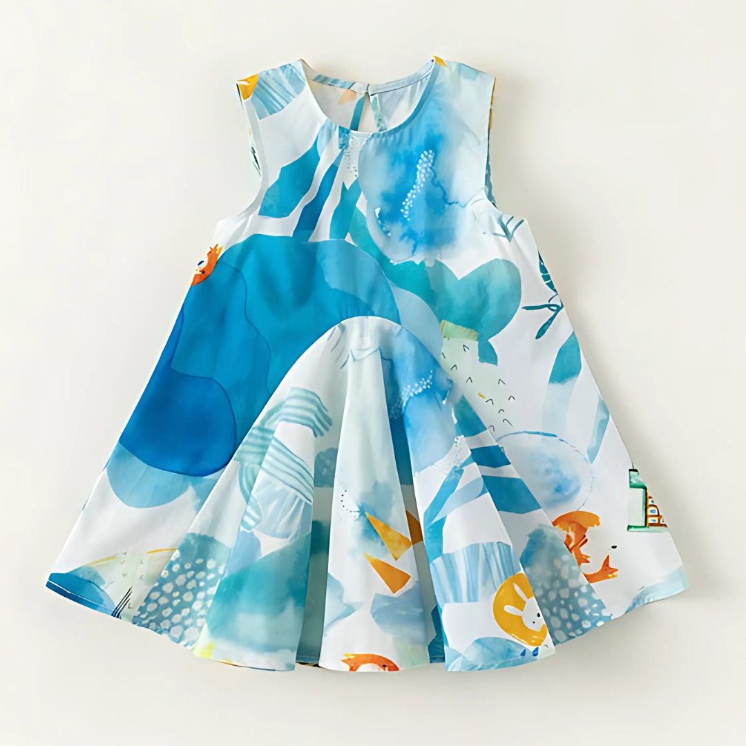 Colour Pop girls dress by Ju Ju Jam β vibrant and playful dress for little girls