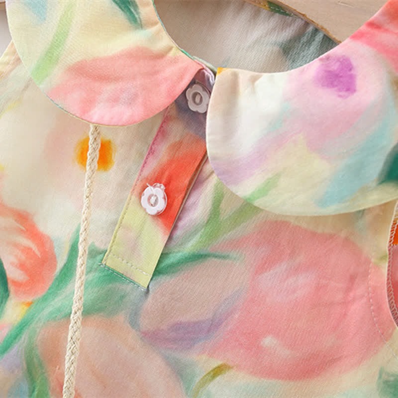 Ju Ju Jam colourful baby girl dress with floral design and cute bag