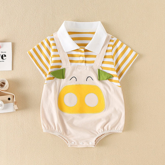 Baby in Coo Coo Cutie Romper by Ju Ju Jam β adorable and fun baby outfit