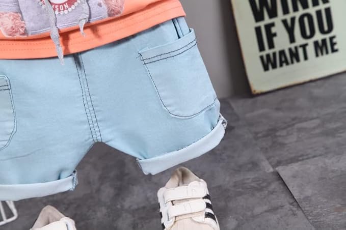 Cute teddy print t-shirt and bottom set – Ju Ju Jam casual boys wear