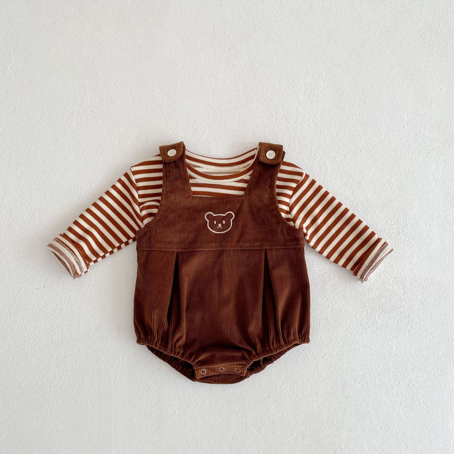Ju Ju Jam Corduroy Romper Set for Kids - Unisex dungaree outfit perfect for everyday wear.