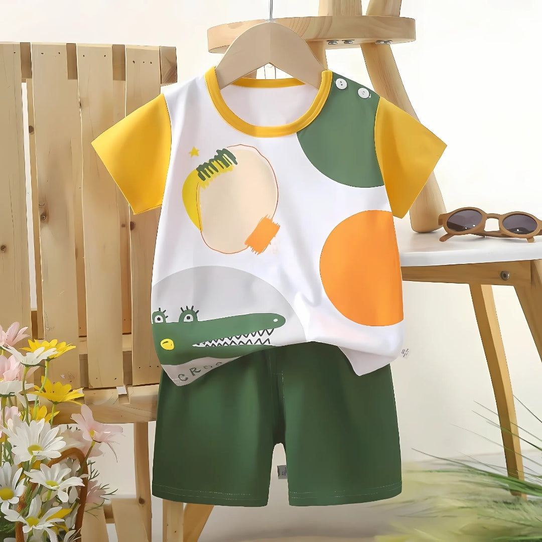 Croc print boys casual t-shirt and shorts set – Ju Ju Jam kidswear