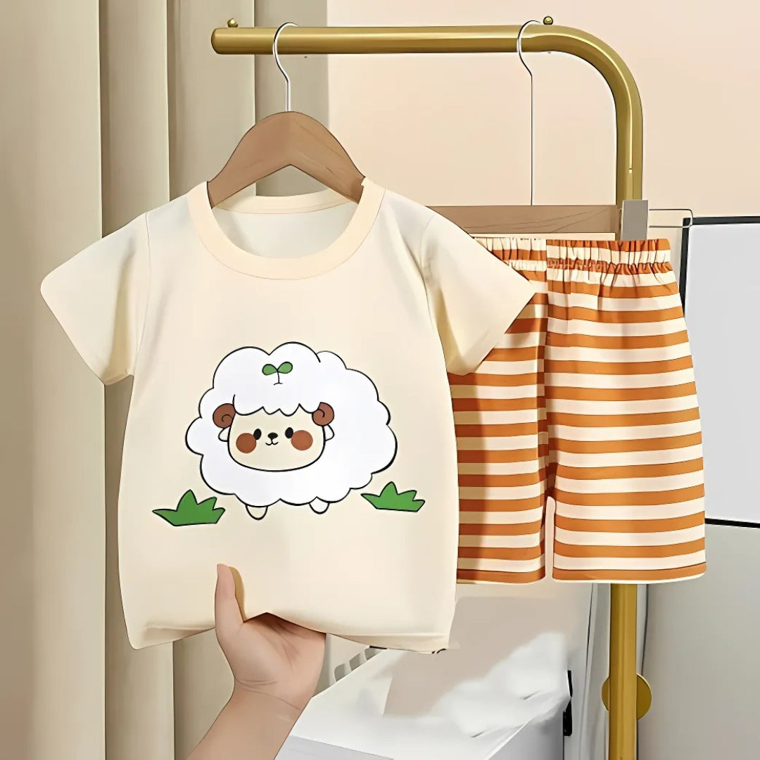 Cuddly sheep print comfy outfit set for boys and girls – Ju Ju Jam everyday wear