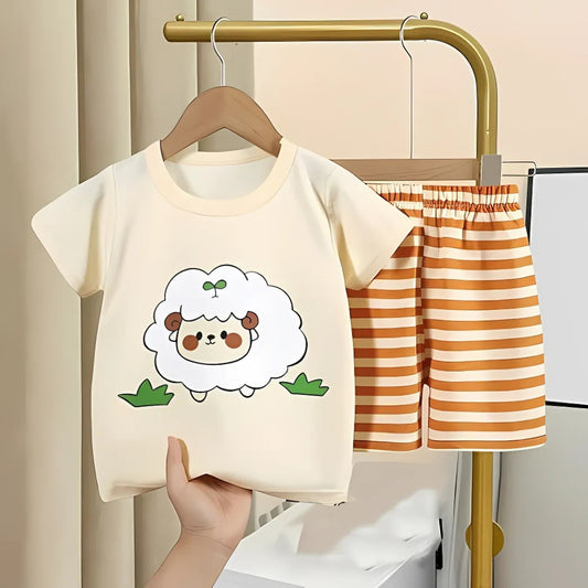 Cuddly sheep print comfy outfit set for boys and girls β Ju Ju Jam everyday wear