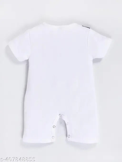 Travel Bag Printed Romper for Babies by Ju Ju Jam - Trendy romper for boys and girls with a unique travel bag pattern, ideal for everyday wear.