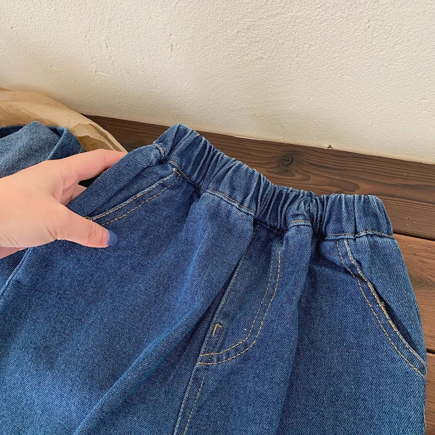 Comfy baby denim outfit with sweatshirt and trousers – Ju Ju Jam