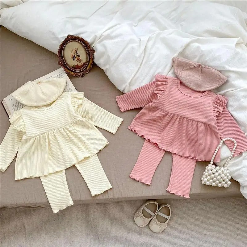 Baby girl wearing Ju Ju Jam's Elegant European Styled Two Piece Set β modern and elegant look