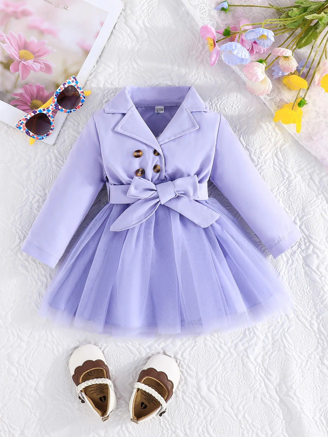 Elegant lavender stylish girls dress by Ju Ju Jam β charming party wear for little girls