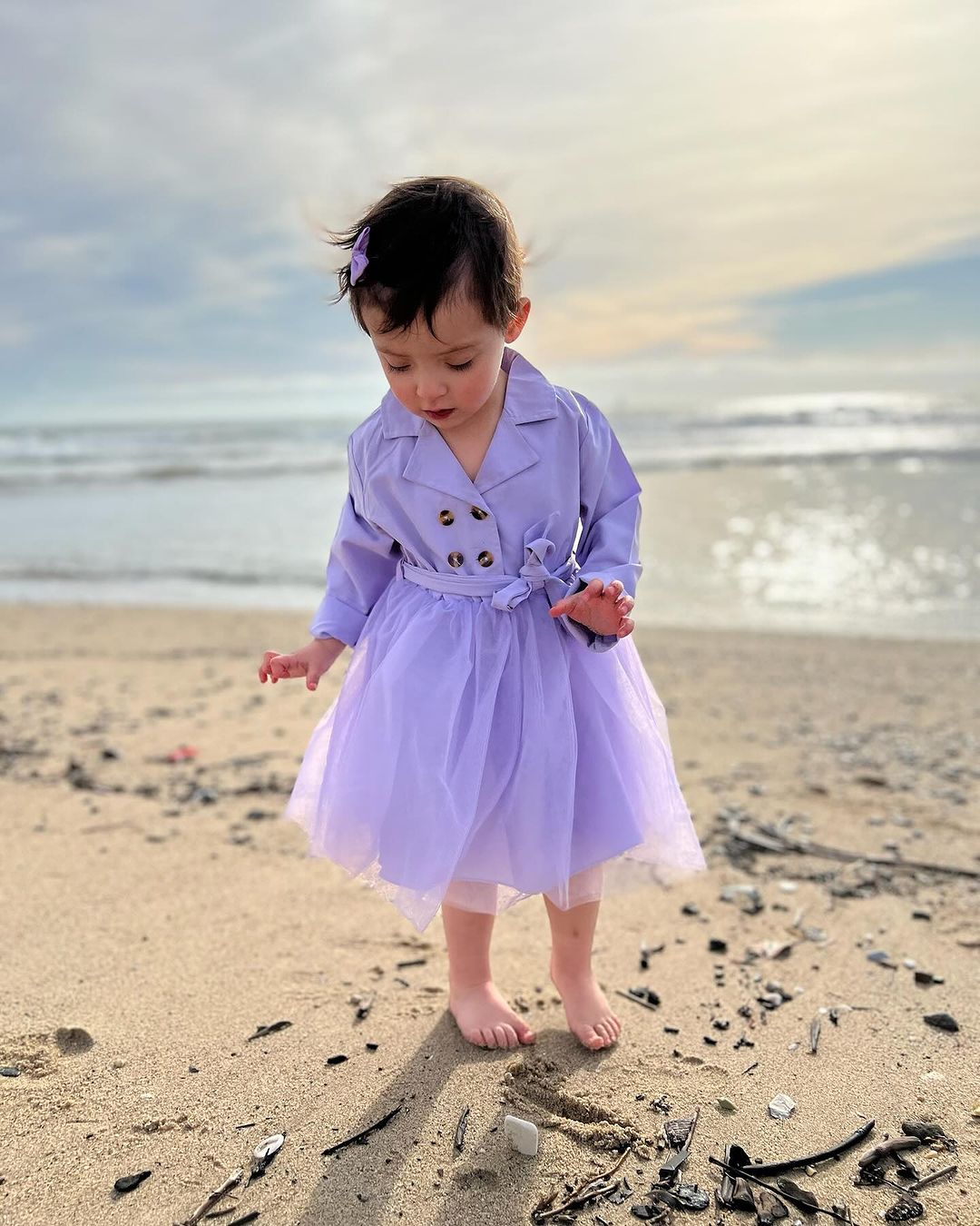 Ju Ju Jam baby girl dress β graceful lavender outfit with elegant design