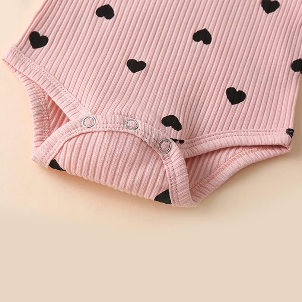 Stylish baby girls romper and pant set with ruffle sleeves and head bow from Ju Ju Jam β perfect for a charming, coordinated outfit