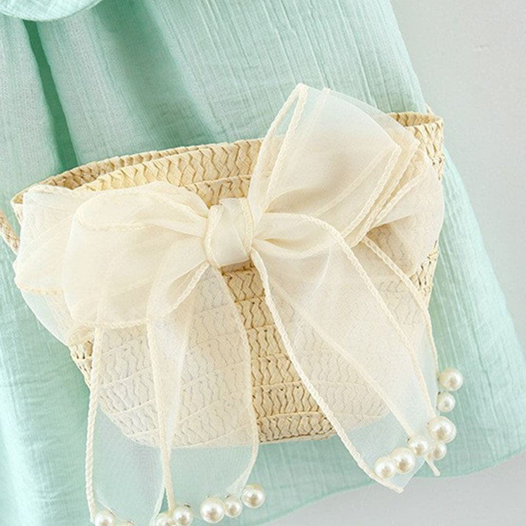 Charming baby girl outfit with flutter sleeves and sling bag by Ju Ju Jam