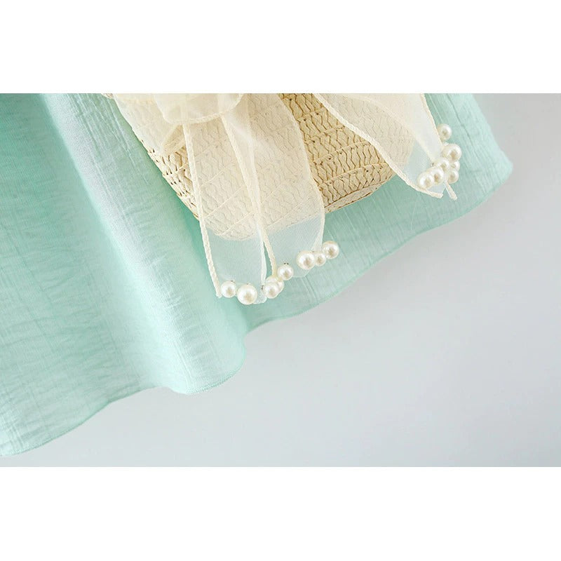 Elegant girls' dress with flutter sleeves and stylish sling bag from Ju Ju Jam