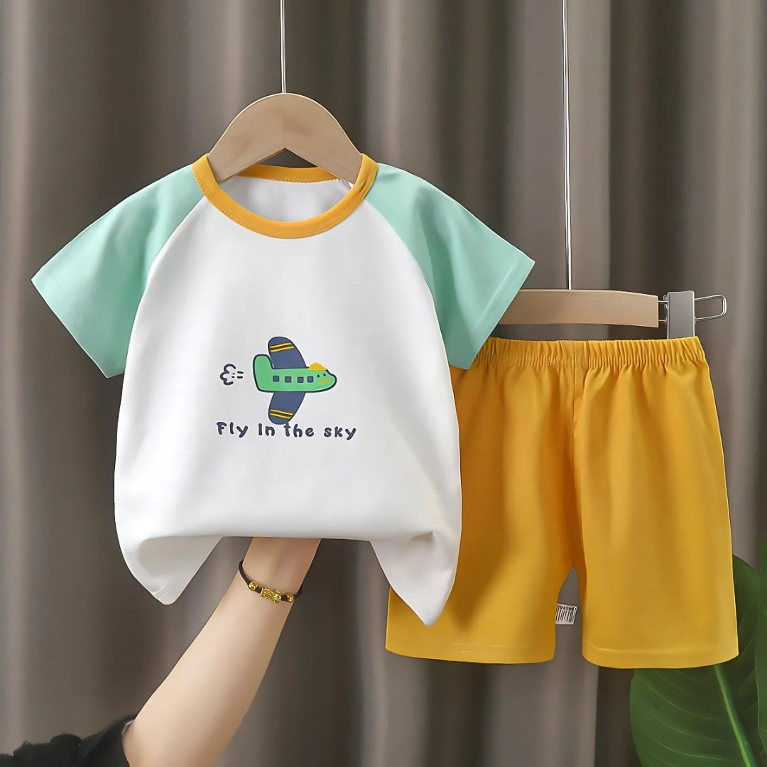 Comfortable and stylish boys casual set featuring flying design – Ju Ju Jam kidswear