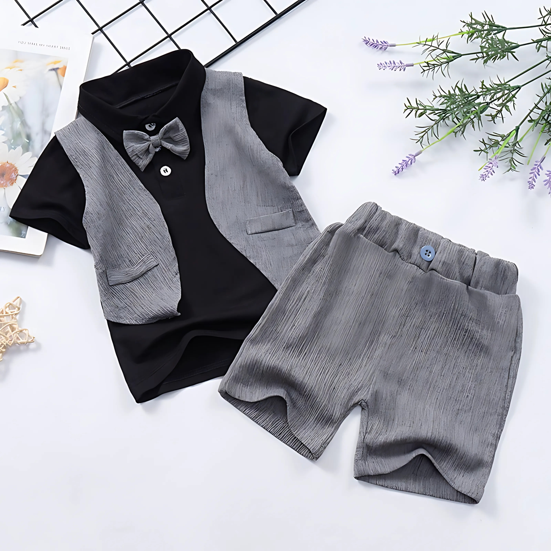 Gentleman outfit short sleeve boys set by Ju Ju Jam