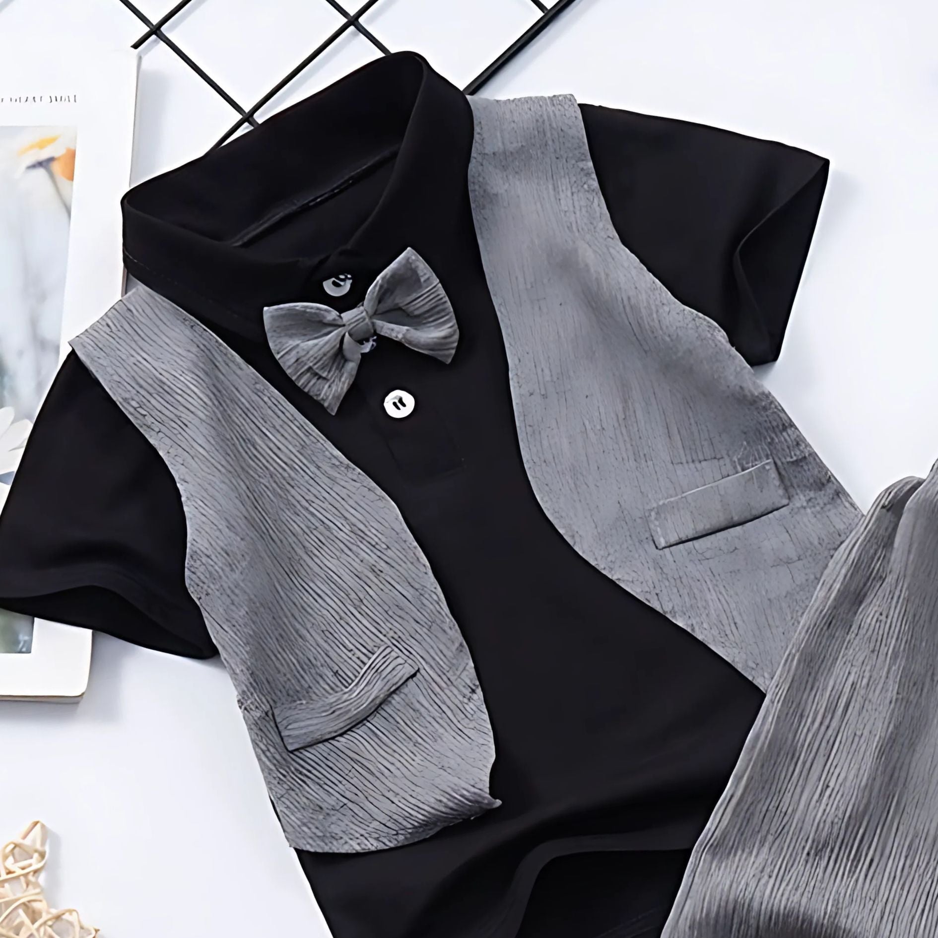 Ju Ju Jam baby boys formal outfit with short sleeves