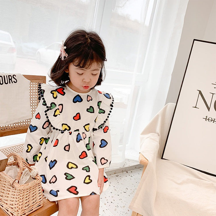 Cute baby girl dress with colorful heart patterns – Ju Ju Jam boutique