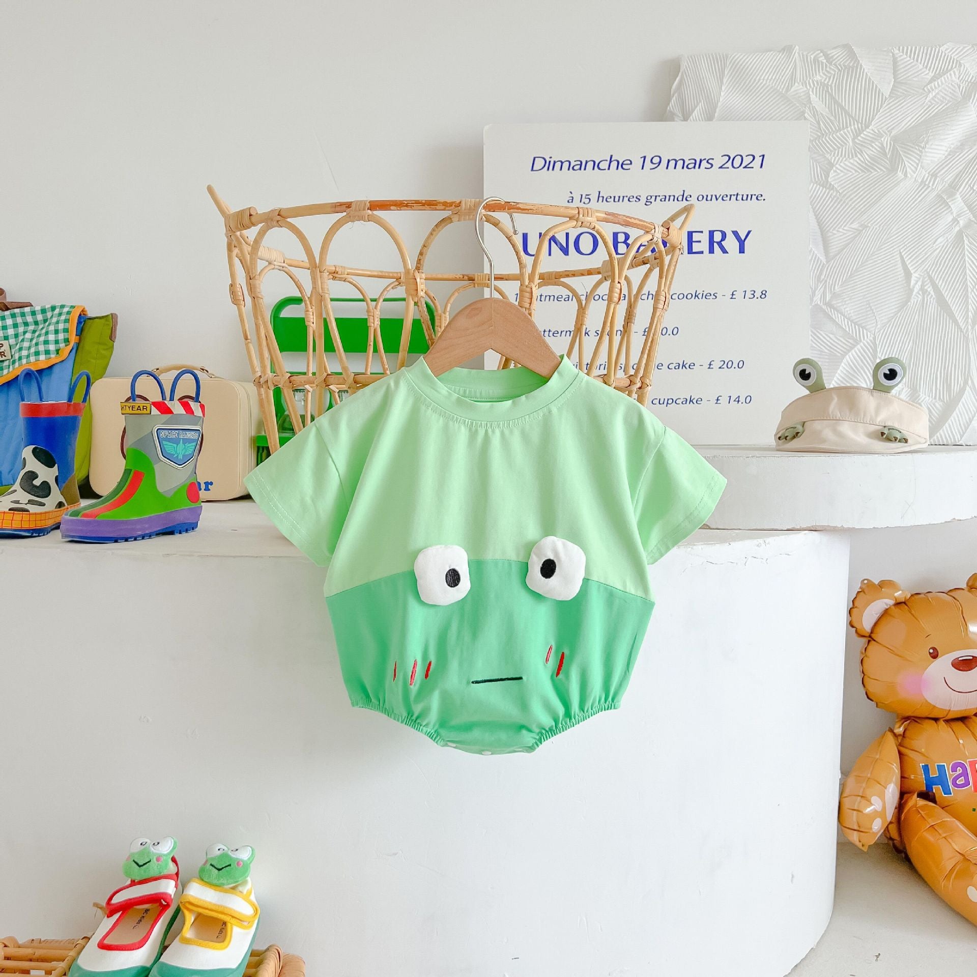 Charming Green Frog Baby Romper by Ju Ju Jam for Your Little One
