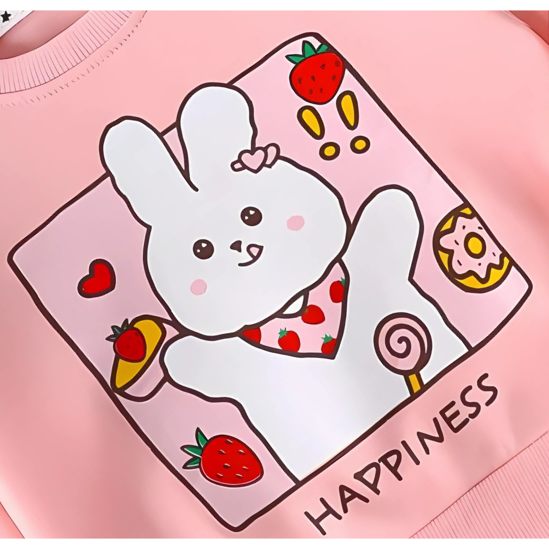 Soft cotton happiness-themed girls sweatshirt tee – Ju Ju Jam baby and kids clothing