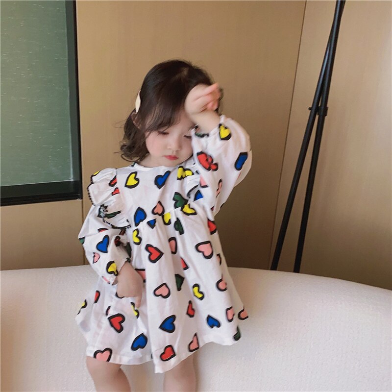 Playful and pretty colorful hearts dress for girls – Ju Ju Jam