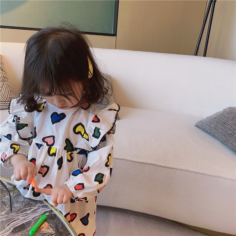 Colorful heart motif dress for baby girls – Ju Ju Jam fashionwear