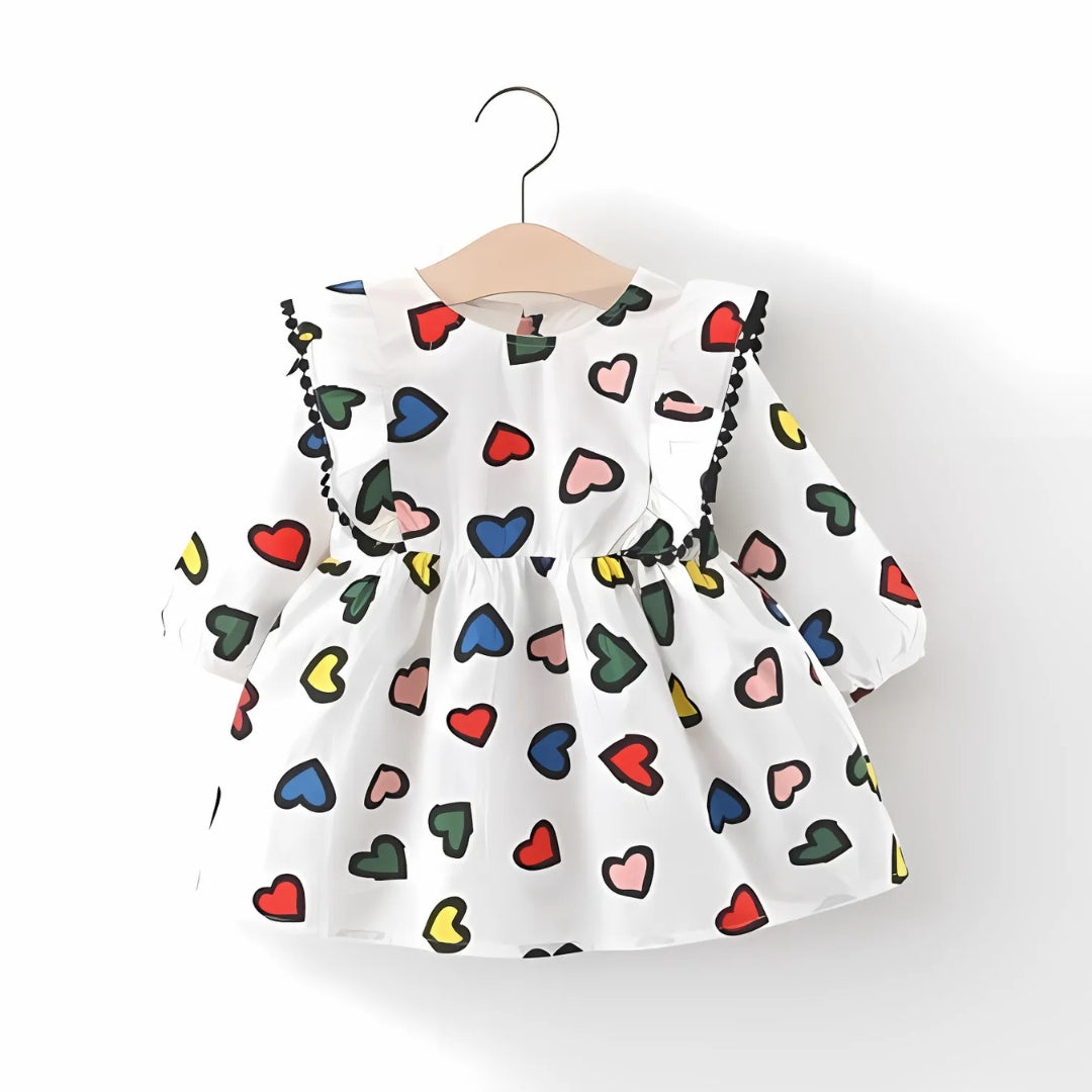 Vibrant heart-printed baby girl dress – Ju Ju Jam kidswear collection